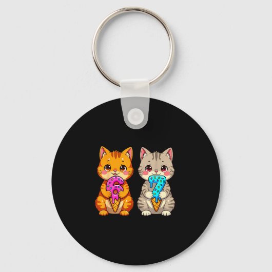 Schattige Kawaii Katten Neko 67 Drip Meme Grappig Sleutelhanger (Voorkant)