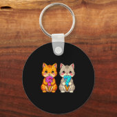 Schattige Kawaii Katten Neko 67 Drip Meme Grappig Sleutelhanger (Voorkant)