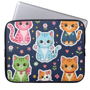Schattige Kawaii Katten Neko Grappige Kitten Kat L Laptop Sleeve