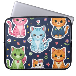 Schattige Kawaii Katten Neko Grappige Kitten Kat L Laptop Sleeve