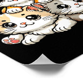 Schattige kawaii katten neko grappige kitten kat l poster (Hoek)