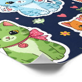 Schattige Kawaii Katten Neko Grappige Kitten Kat L Poster (Hoek)