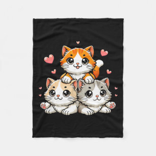 Schattige kawaii katten neko grappige kitten katte fleece deken