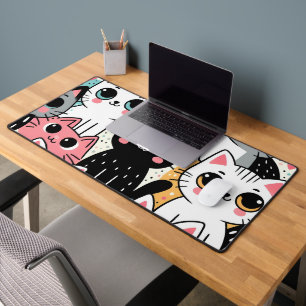 Schattige Kawaii Kattengezichtjes en Hartjes Whims Bureaumat