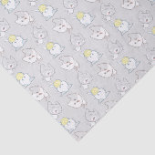 Schattige Kawaii kattenpatroon grijs geel patroon Tissuepapier (Detail)