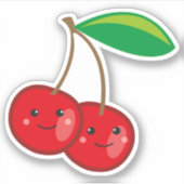 Schattige Kawaii Kersen Fruit Sticker (Voorkant)