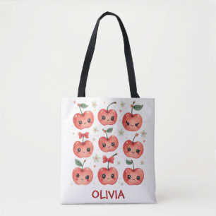 Schattige Kawaii Kersen Glimlachen Tote Bag