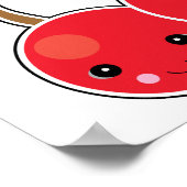 schattige kawaii - kersen poster (Hoek)