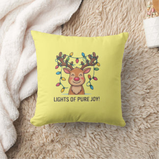 Schattige Kawaii Kerst Rendier Lichtjes van Pure V Kussen