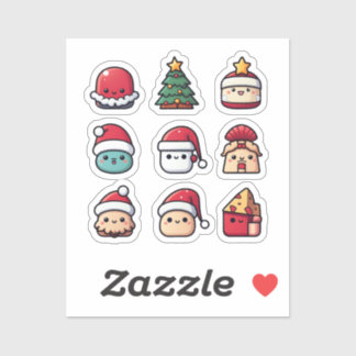 Schattige Kawaii Kerst sticker Pack
