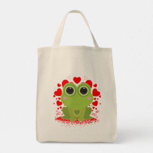 Schattige Kawaii Kikker Hartjes XOXO Herbruikbaar Tote Bag