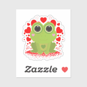 Schattige Kawaii Kikker Met Hartjes XOXO Liefde Di Sticker