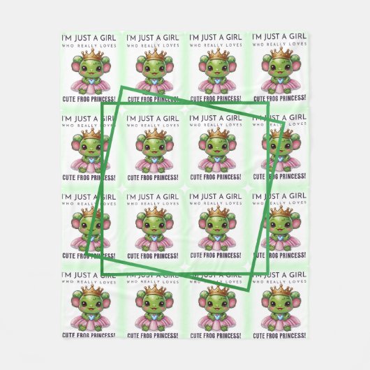 Schattige Kawaii kikker Prinses Patroon Fleece Deken (Voorkant)