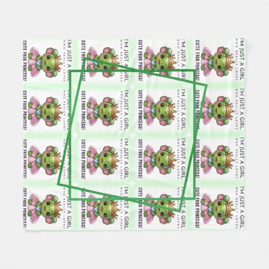 Schattige Kawaii kikker Prinses Patroon Fleece Deken (Voorkant (Horizontaal))