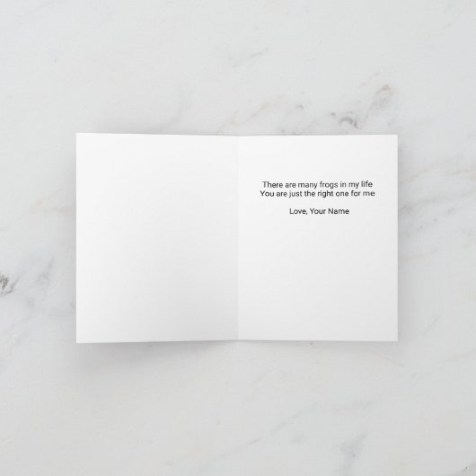 Schattige Kawaii Kikker Rode Hart Mr. Right Pad Lo Kaart (Binnen)