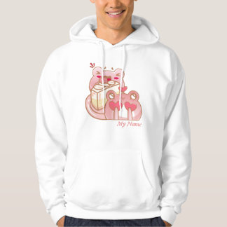 Schattige Kawaii Kikkers Eten Aardbeientaart Hoodie