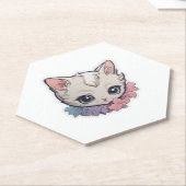 Schattige Kawaii Kitten 1 Kartonnen Onderzetters (Schuin)