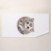 Schattige Kawaii Kitten Badhanddoek (Badhanddoek)