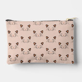 Schattige Kawaii Kitten Kat Gezicht Patroon Potloo Etui (Achterkant)