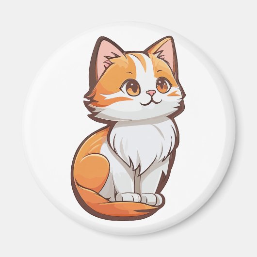 Schattige Kawaii Kitten Magneet (Voorkant)