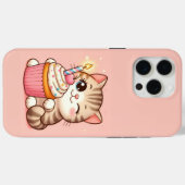 Schattige Kawaii kitten met cupcake Case-Mate iPhone Case (Achterkant (horizontaal))
