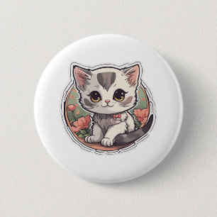Schattige Kawaii Kitten Ronde Button 5,7 Cm