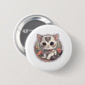 Schattige Kawaii Kitten Ronde Button 5,7 Cm (Voorkant /achterkant)