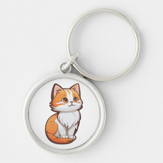 Schattige Kawaii Kitten Sleutelhanger (Voorkant)