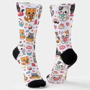 Schattige Kawaii Kittens Voor Kat Liefhebbers  Sokken