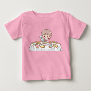Schattige Kawaii Kleine Bakker Versierde Ster Koek