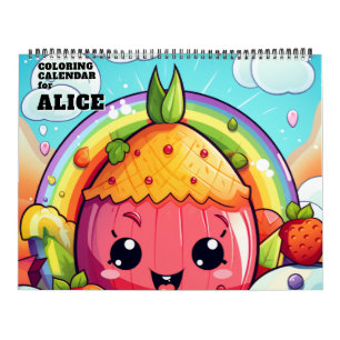 Schattige Kawaii Kleurkalender Kalender