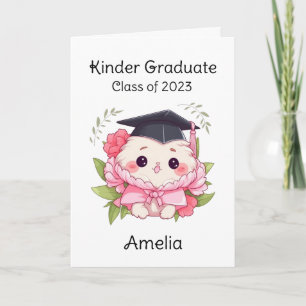 Schattige Kawaii Kleuterschool Afgestudeerde Aankondiging