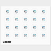 Schattige Kawaii Koe met Cherry en Bow Design Ronde Sticker (Vel)
