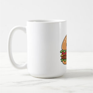 Schattige Kawaii Lachende Cheeseburger Illustratie Koffiemok