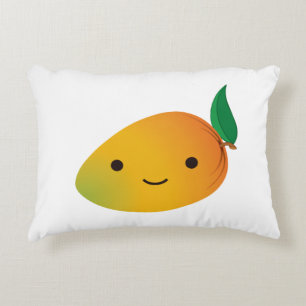 Schattige Kawaii Lachende Mango Decoratief Kussen