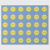 Schattige Kawaii Lachende Zon Cadeaupapier (Vlak)