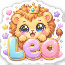 Schattige Kawaii Leeuw Leeuw Naam Pastel Roze Kroo