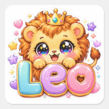 Schattige Kawaii Leeuw Leeuw Naam Pastel Roze Kroo