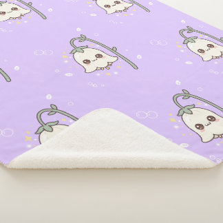 Schattige Kawaii Lelietje-van-dalen Lavendel Sherpa Deken