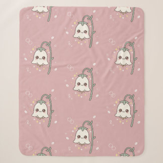 Schattige Kawaii Lelietje-van-dalen Mauve Sherpa Deken