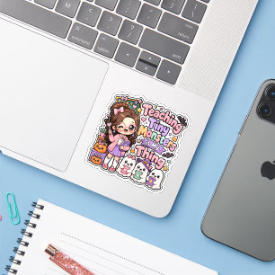Schattige Kawaii Leraar Kleine Monsters Halloween  Sticker