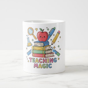Schattige Kawaii Leraar Magische Boeken & Appel Grote Koffiekop