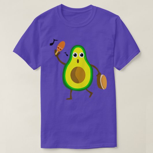 Schattige Kawaii Levendige Muzikant Avocado Versla T-shirt (Design voorkant)
