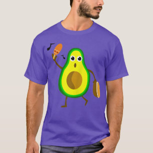 Schattige Kawaii Levendige Muzikant Avocado Versla T-shirt