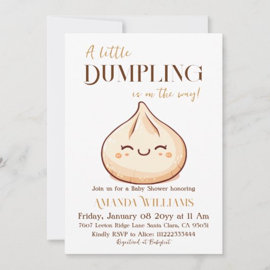 Schattige Kawaii Little Dumpling Baby shower Kaart (Voorkant)