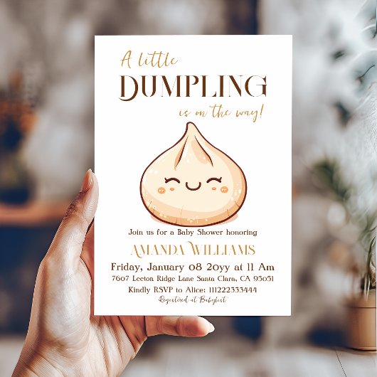Schattige Kawaii Little Dumpling Baby shower Kaart