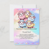 Schattige Kawaii Little Lamb Baby shower Bedankkaart (Voorkant)