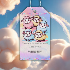Schattige Kawaii Little Lamb Baby shower Cadeaulabel
