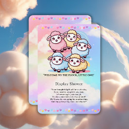 Schattige Kawaii Little Lamb Baby shower Informatiekaartje