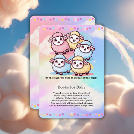 Schattige Kawaii Little Lamb Baby shower Informatiekaartje